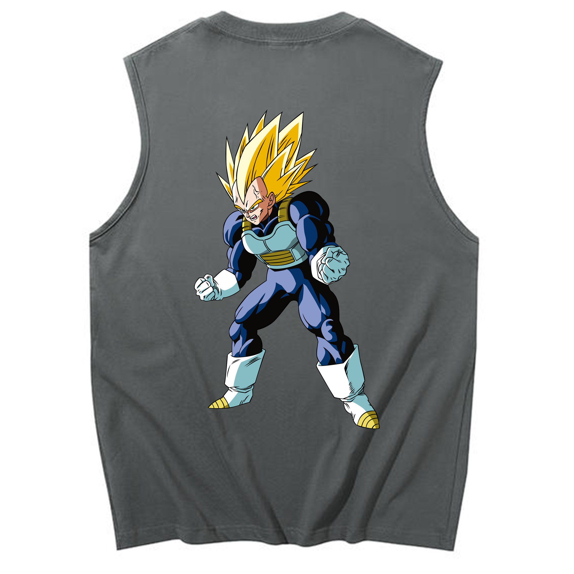 （画像用） ドラゴンボール ベジータ四世（Bejīta Yonsei）DRAGON BALL Vegeta IV コットン100％タンクトップ（背面プリント）